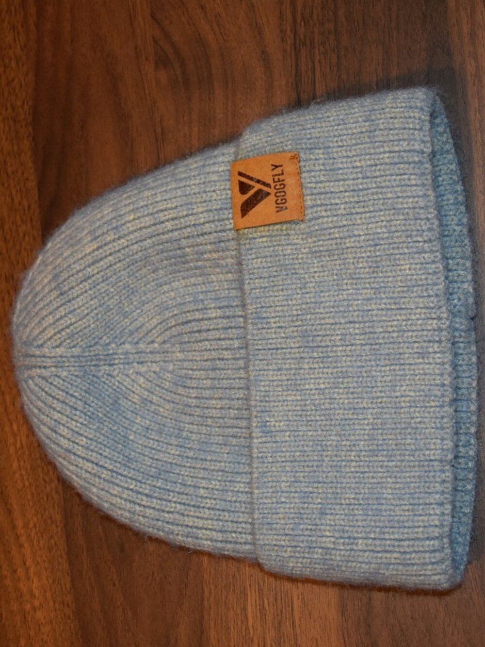 VGOGFLY Powder Blue Ribbed Knit Beanie One Size Cozy Cuffed Winter Hat